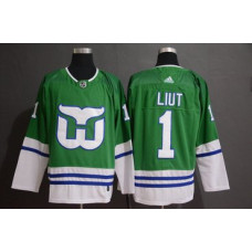 Hartford Whalers #1 Mike Liut Green Jersey