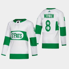 Toronto Maple Leafs #8 Jake Muzzin Toronto St. Pats Road Authentic Player White Jersey