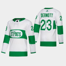 Toronto Maple Leafs #23 Travis Dermott St. Pats Road Authentic Player White Jersey