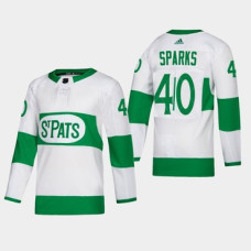 Toronto Maple Leafs #40 Garret Sparks Toronto St. Pats Road Authentic Player White Jersey