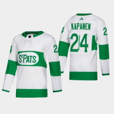 Toronto Maple Leafs #24 Kasperi Kapanen St. Pats Road Authentic Player White Jersey