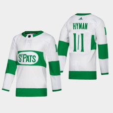 Toronto Maple Leafs #11 Zach Hyman Toronto St. Pats Road Authentic Player White Jersey