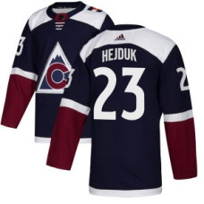 Colorado Avalanche #23 Milan Hejduk Authentic Alternate Navy With Jersey 2022 Stanley Cup Champions Patch