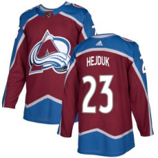 Colorado Avalanche #23 Milan Hejduk Authentic Burgundy Home With Jersey 2022 Stanley Cup Champions Patch