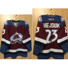 Colorado Avalanche #23 Milan Hejduk CCM Throwback Alternate Hockey With Jersey 2022 Stanley Cup Champions Patch