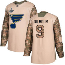 Blues #9 Doug Gilmour Camo Authentic 2017 Veterans Day Stanley Cup Champions Stitched Hockey Jersey