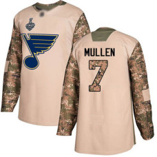 St. Louis Blues #7 Joe Mullen Camo Authentic 2017 Veterans Day 2019 Stanley Cup Final Bound Stitched Hockey Jersey