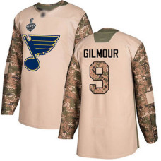 St. Louis Blues #9 Doug Gilmour Camo Authentic 2017 Veterans Day 2019 Stanley Cup Final Bound Stitched Hockey Jersey