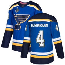 St. Louis Blues #4 Carl Gunnarsson Blue Home Authentic 2019 Stanley Cup Final Bound Stitched Hockey Jersey