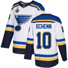 St. Louis Blues #10 Brayden Schenn White Road Authentic 2019 Stanley Cup Final Bound Stitched Hockey Jersey