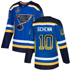 St. Louis Blues #10 Brayden Schenn Blue Home Authentic Drift Fashion 2019 Stanley Cup Final Bound Stitched Hockey Jersey