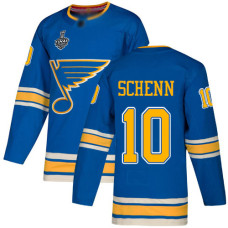 St. Louis Blues #10 Brayden Schenn Blue Alternate Authentic 2019 Stanley Cup Final Bound Stitched Hockey Jersey