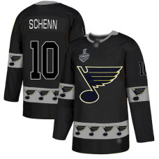 St. Louis Blues #10 Brayden Schenn Black Authentic Team Logo Fashion 2019 Stanley Cup Final Bound Stitched Hockey Jersey