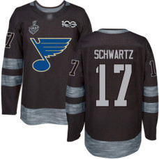 St. Louis Blues #17 Jaden Schwartz Black 1917-2017 100th Anniversary 2019 Stanley Cup Final Bound Stitched Hockey Jersey