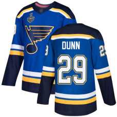 St. Louis Blues #29 Vince Dunn Blue Home Authentic 2019 Stanley Cup Final Bound Stitched Hockey Jersey