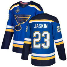 St. Louis Blues #23 Dmitrij Jaskin Blue Home Authentic 2019 Stanley Cup Final Bound Stitched Hockey Jersey