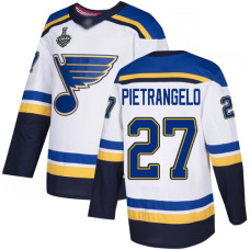 St. Louis Blues #27 Alex Pietrangelo White Road Authentic 2019 Stanley Cup Final Bound Stitched Hockey Jersey