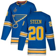 St. Louis Blues #20 Alexander Steen Blue Alternate Authentic 2019 Stanley Cup Final Bound Stitched Hockey Jersey