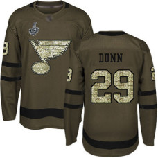 St. Louis Blues #29 Vince Dunn Green Salute to Service 2019 Stanley Cup Final Bound Stitched Hockey Jersey