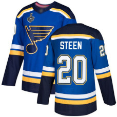 St. Louis Blues #20 Alexander Steen Blue Home Authentic 2019 Stanley Cup Final Bound Stitched Hockey Jersey