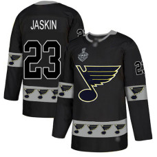 St. Louis Blues #23 Dmitrij Jaskin Black Authentic Team Logo Fashion 2019 Stanley Cup Final Bound Stitched Hockey Jersey