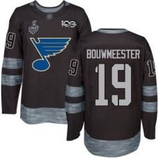 St. Louis Blues #19 Jay Bouwmeester Black 1917-2017 100th Anniversary 2019 Stanley Cup Final Bound Stitched Hockey Jersey