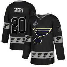 St. Louis Blues #20 Alexander Steen Black Authentic Team Logo Fashion 2019 Stanley Cup Final Bound Stitched Hockey Jersey