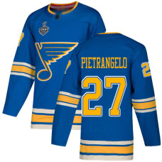 St. Louis Blues #27 Alex Pietrangelo Blue Alternate Authentic 2019 Stanley Cup Final Bound Stitched Hockey Jersey