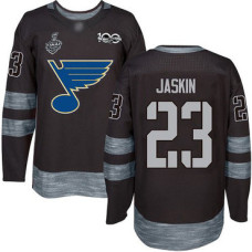 St. Louis Blues #23 Dmitrij Jaskin Black 1917-2017 100th Anniversary 2019 Stanley Cup Final Bound Stitched Hockey Jersey