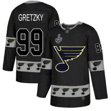 St. Louis Blues #99 Wayne Gretzky Black Authentic Team Logo Fashion 2019 Stanley Cup Final Bound Stitched Hockey Jersey