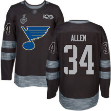 St. Louis Blues #34 Jake Allen Black 1917-2017 100th Anniversary 2019 Stanley Cup Final Bound Stitched Hockey Jersey