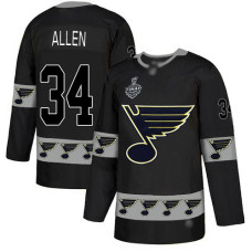 St. Louis Blues #34 Jake Allen Black Authentic Team Logo Fashion 2019 Stanley Cup Final Bound Stitched Hockey Jersey