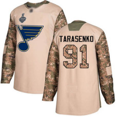 St. Louis Blues #91 Vladimir Tarasenko Camo Authentic 2017 Veterans Day 2019 Stanley Cup Final Bound Stitched Hockey Jersey