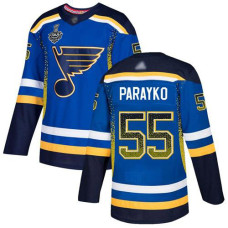 St. Louis Blues #55 Colton Parayko Blue Home Authentic Drift Fashion 2019 Stanley Cup Final Bound Stitched Hockey Jersey