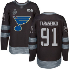 St. Louis Blues #91 Vladimir Tarasenko Black 1917-2017 100th Anniversary 2019 Stanley Cup Final Bound Stitched Hockey Jersey