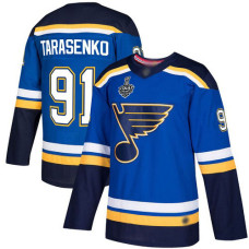 St. Louis Blues #91 Vladimir Tarasenko Blue Home Authentic 2019 Stanley Cup Final Bound Stitched Hockey Jersey