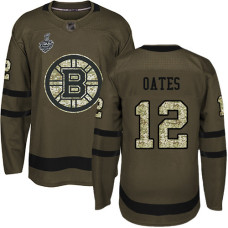 Boston Bruins #12 Adam Oates Green Salute to Service 2019 Stanley Cup Final Bound Stitched Hockey Jersey