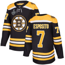 Boston Bruins #7 Phil Esposito Black Home Authentic 2019 Stanley Cup Final Bound Stitched Hockey Jersey