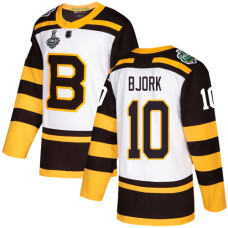 Boston Bruins #10 Anders Bjork White Authentic 2019 Winter Classic 2019 Stanley Cup Final Bound Stitched Hockey Jersey