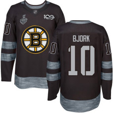 Boston Bruins #10 Anders Bjork Black 1917-2017 100th Anniversary 2019 Stanley Cup Final Bound Stitched Hockey Jersey