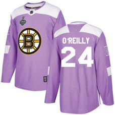 Boston Bruins #24 Terry O'Reilly Purple Authentic Fights Cancer 2019 Stanley Cup Final Bound Stitched Hockey Jersey