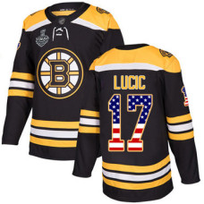 Boston Bruins #17 Milan Lucic Black Home Authentic USA Flag 2019 Stanley Cup Final Bound Stitched Hockey Jersey