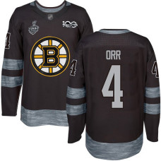 Boston Bruins #4 Bobby Orr Black 1917-2017 100th Anniversary 2019 Stanley Cup Final Bound Stitched Hockey Jersey