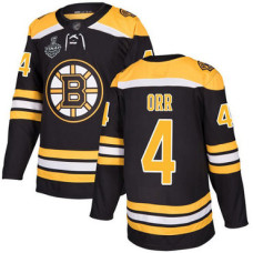 Boston Bruins #4 Bobby Orr Black Home Authentic 2019 Stanley Cup Final Bound Stitched Hockey Jersey