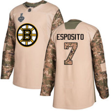 Boston Bruins #7 Phil Esposito Camo Authentic 2017 Veterans Day 2019 Stanley Cup Final Bound Stitched Hockey Jersey