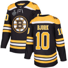 Boston Bruins #10 Anders Bjork Black Home Authentic 2019 Stanley Cup Final Bound Stitched Hockey Jersey