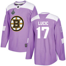 Boston Bruins #17 Milan Lucic Purple Authentic Fights Cancer 2019 Stanley Cup Final Bound Stitched Hockey Jersey