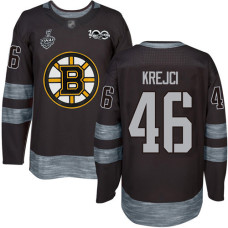 Boston Bruins #46 David Krejci Black 1917-2017 100th Anniversary 2019 Stanley Cup Final Bound Stitched Hockey Jersey