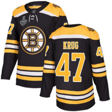 Boston Bruins #47 Torey Krug Black Home Authentic 2019 Stanley Cup Final Bound Stitched Hockey Jersey