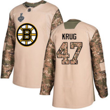 Boston Bruins #47 Torey Krug Camo Authentic 2017 Veterans Day 2019 Stanley Cup Final Bound Stitched Hockey Jersey